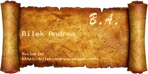 Bilek Andrea névjegykártya