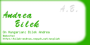 andrea bilek business card